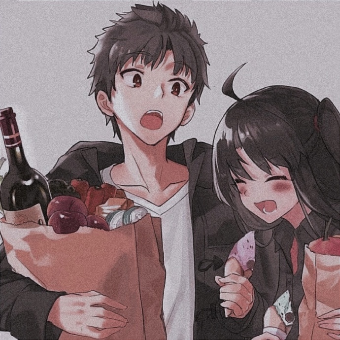 好看的暗系动漫情侣微信头像