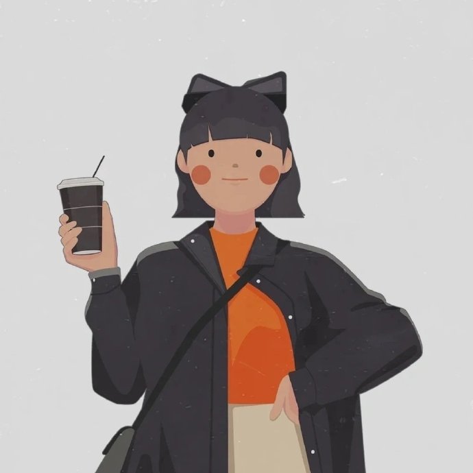 简单少女风插画微信头像