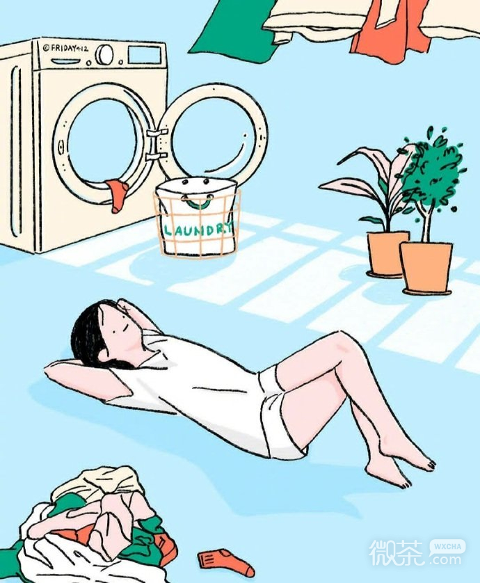 清新治愈的理想状态插画朋友圈配图