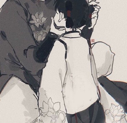 手绘古风情侣微信头像