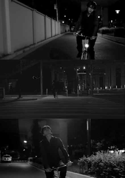 夜晚骑车帅气蔡徐坤写真微信头像