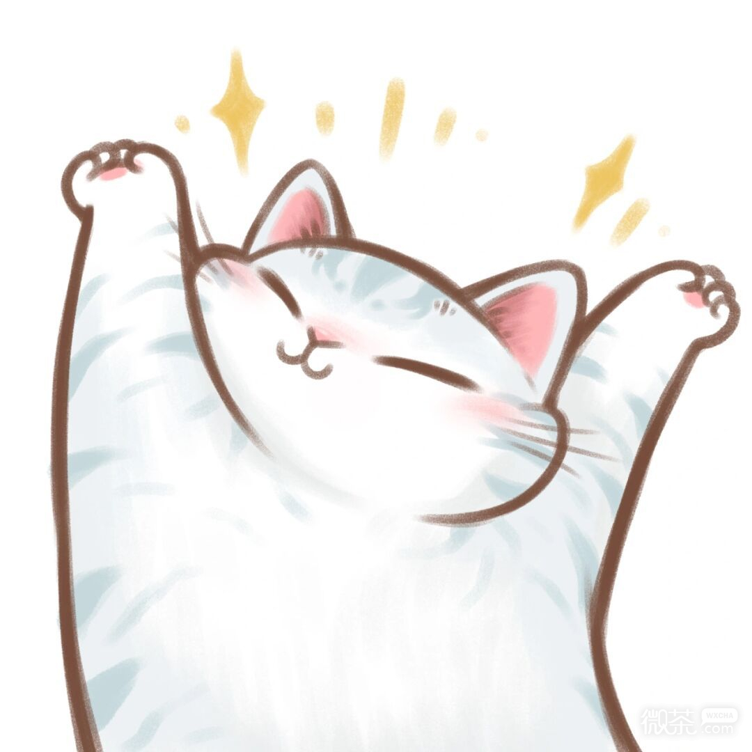 手绘卡通猫猫伸懒腰可爱微信头像