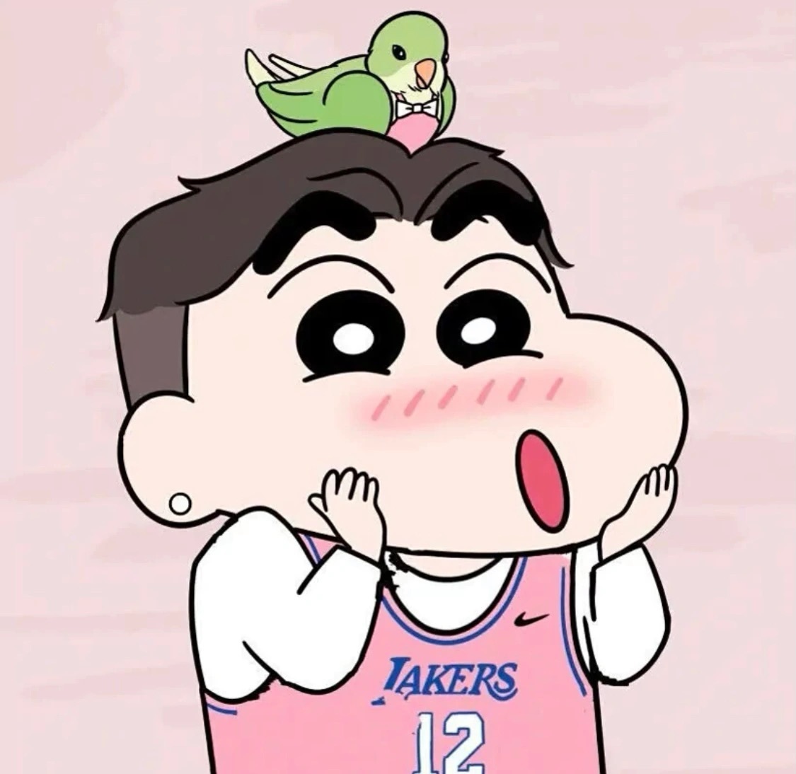 手绘蜡笔小新情侣微信头像