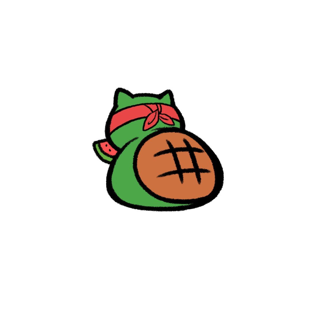 猫猫吃瓜可爱微信头像