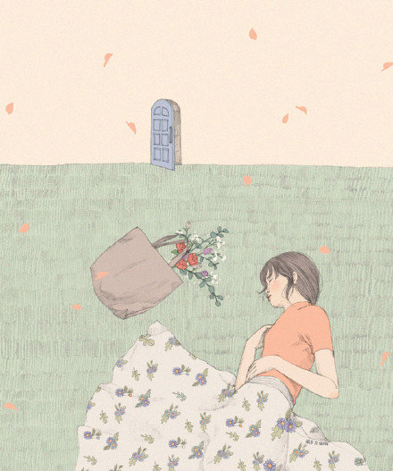 超美的插画微信朋友圈配图