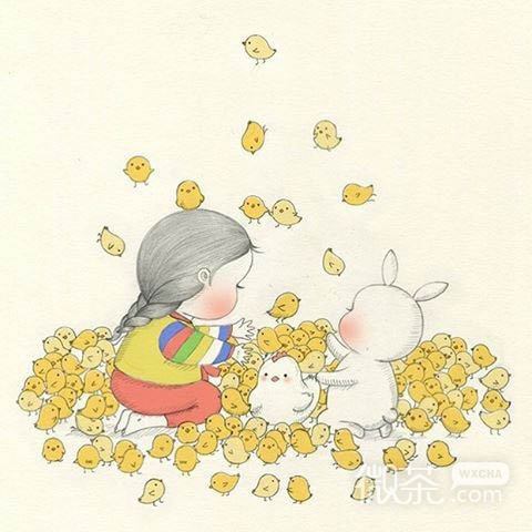 超美超可爱的卡通插画微信素材图片