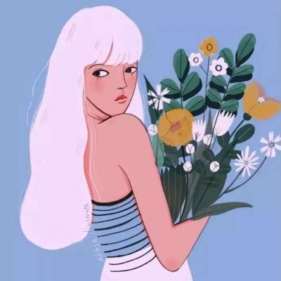 文艺风动漫女生微信头像